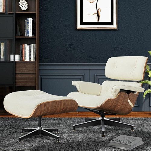Walnut cream eams lounge - walnut, chair