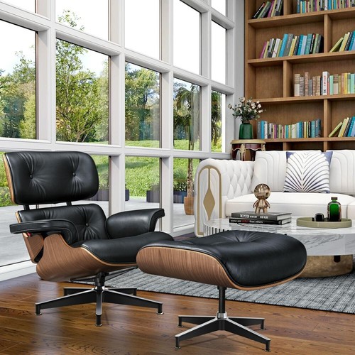 Walnut black eams lounge - black,